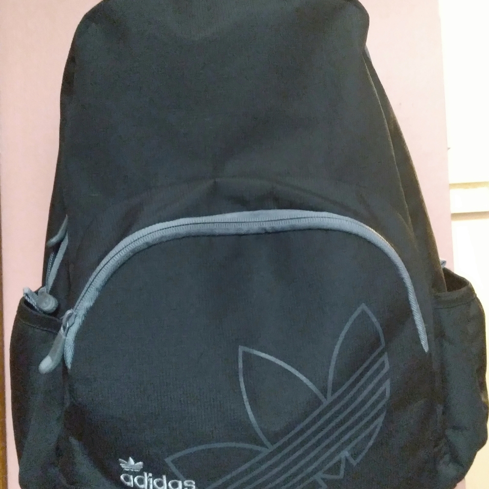 Adidas Black and Gray Trefoil Backpack
